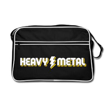 Logo texte de l’éclair en métal lourd - Sac Retro - noir/blanc - Devant