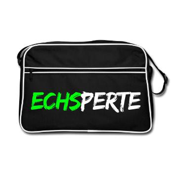 Echsperte - expert, funny pun - Retro Bag - black/white - Front