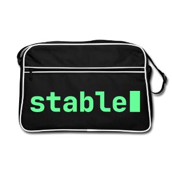 stable | Developer mood - Retro Bag - black/white - Front