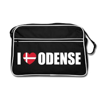 J’adore Odense Danemark - Sac Retro - noir/blanc - Devant