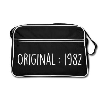 Original 1982 Gift 1982 Retro 1982 - Retro Tasche - Schwarz/Weiß - Vorne