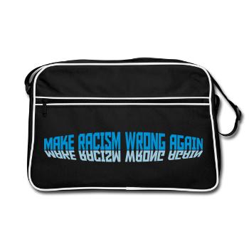 make racism wrong again - Retro Tasche - Schwarz/Weiß - Vorne