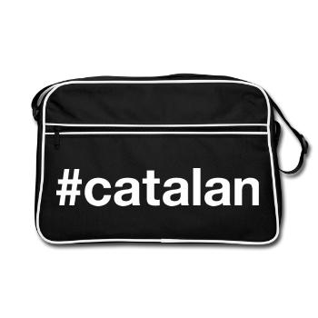 CATALAN Katalanisch Hashtag - Retro Tasche - Schwarz/Weiß - Vorne
