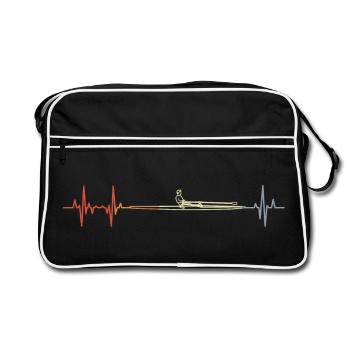 Vintage Rowing Boat Pulse Beat - Retro Bag - black/white - Front