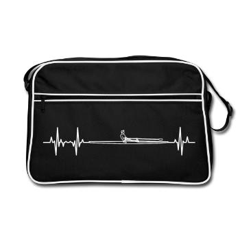 Rowing Boat Heartbeat - Retro Bag - black/white - Front