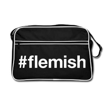 Hashtag flamand - Sac Retro - noir/blanc - Devant