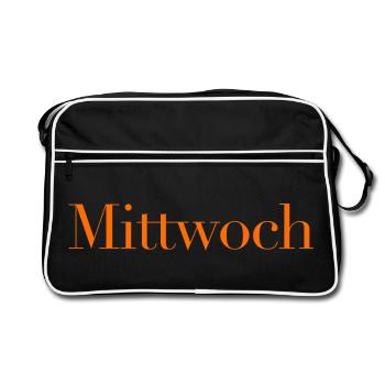 Mittwoch - Retro Tasche - Schwarz/Weiß - Vorne