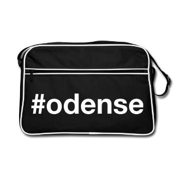 ODENSE Hashtag Denmark Dänemark - Retro Tasche - Schwarz/Weiß - Vorne