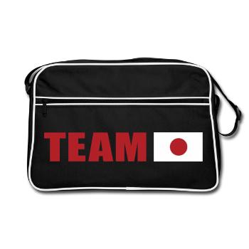 Support-Team Japan - Retro Tasche - Schwarz/Weiß - Vorne