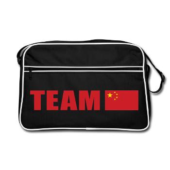 Support-Team China - Retro Tasche - Schwarz/Weiß - Vorne