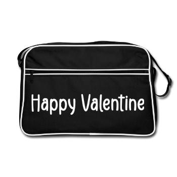 happy valentine - Sac Retro - noir/blanc - Devant