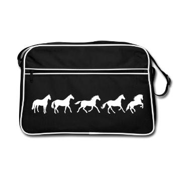 ! Evolution Cheval en mouvement - Sac Retro - noir/blanc - Devant