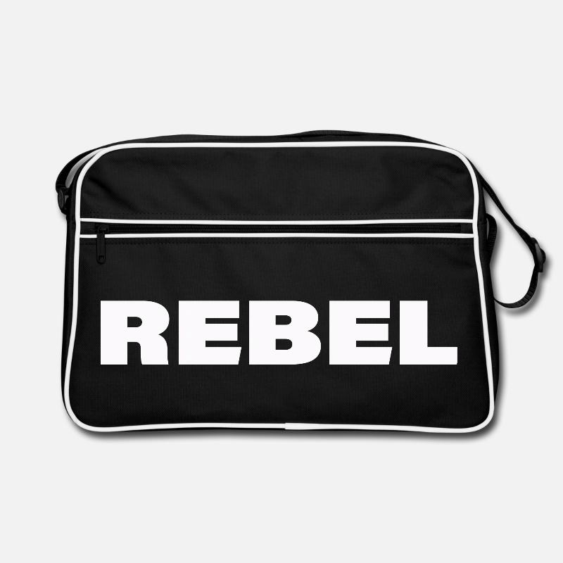 REBEL - Retro Bag - black/white