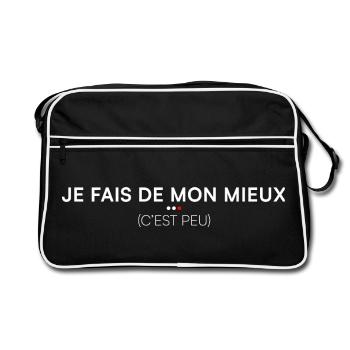 Je fais de mon mieux humour moderne - Sac Retro - noir/blanc - Devant