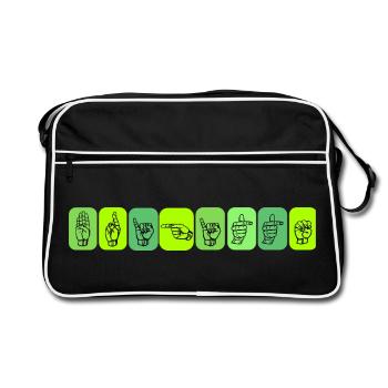 Brigitte (Nom) - DGS Streetwear - Sac Retro - noir/blanc - Devant