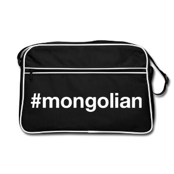 MONGOLIAN Mongolia Hashtag - Retro Bag - black/white - Front