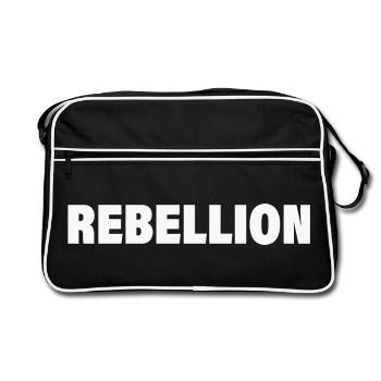 RÉBELLION - Sac Retro - noir/blanc - Devant