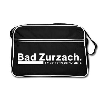 Coordonnées de Bad Zurzach, Canton d’Argovie, Suisse - Sac Retro - noir/blanc - Devant