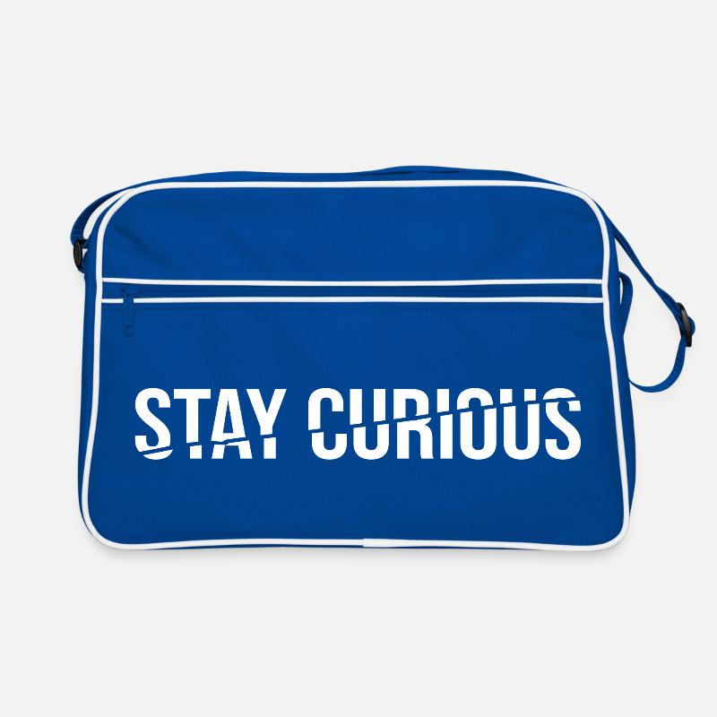 stay curious - statement spruch Retro Tasche