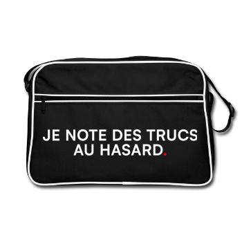 Je note des trucs au hasard – Humour - Sac Retro - noir/blanc - Devant