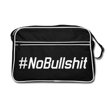 HASHTAG NO BULLSHIT #NoBullshit # No Bullshit - Retro Bag - black/white - Front