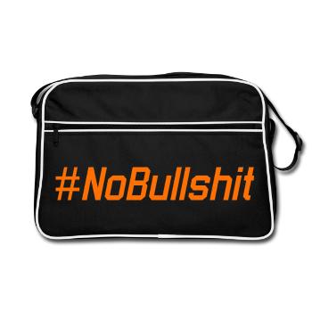 HASHTAG NO BULLSHIT #NoBullshit # No Bullshit - Retro Bag - black/white - Front