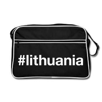 LITHUANIA Hashtag - Retro Bag - black/white - Front