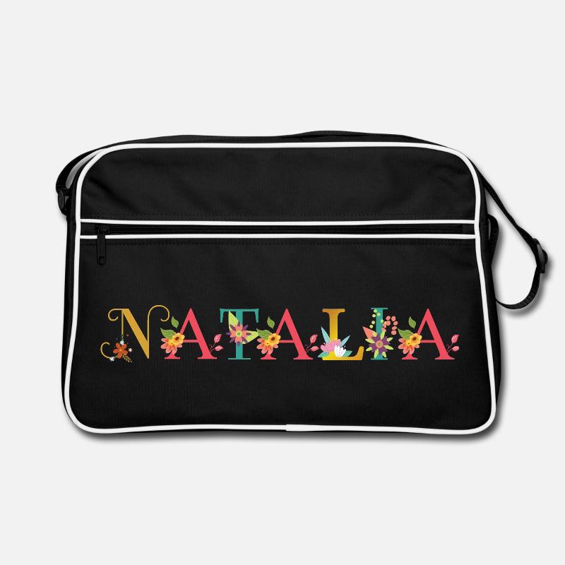 NATALIA name adorned with flowers Retro Bag