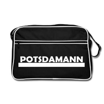 POTSDAMANN - Sac Retro - noir/blanc - Devant