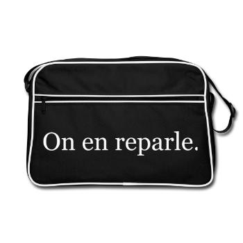 T-shirt “On en reparle” – humour bureau ironique - Sac Retro - noir/blanc - Devant
