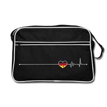 Heartbeat germany flag - Retro Bag - black/white - Front