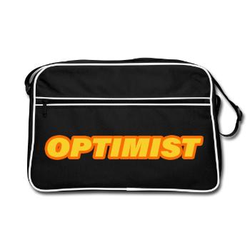 OPTIMIST - Retro Bag - black/white - Front