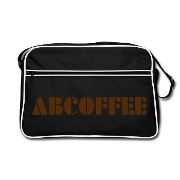 Coffee alphabet - Retro Tasche - Schwarz/Weiß - Vorne