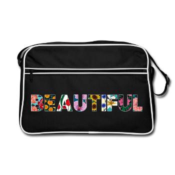 Blooming Beautiful - Retro Bag - black/white - Front
