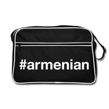 ARMENIAN Armenia Hashtag - Retro Bag - black/white - Front