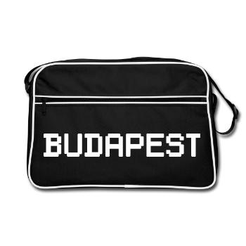 BUDAPEST Hungary Ungarn - Retro Tasche - Schwarz/Weiß - Vorne