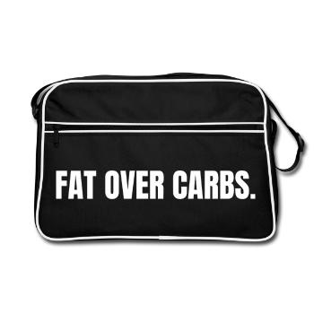 LES GRAISSES PLUTÔT QUE LES GLUCIDES | T-shirt Carnivore | Vie Haute en Graisse - Sac Retro - noir/blanc - Devant