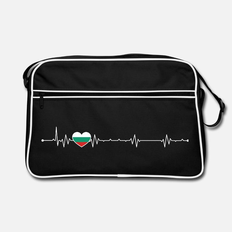 Heartbeat Flagge Bulgariens Retro Tasche