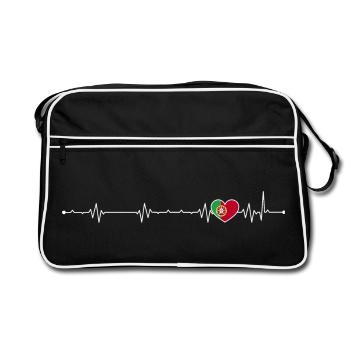 Heartbeat Portugal Drapeau - Sac Retro - noir/blanc - Devant