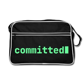 Feeling Committed | Developer mood - Retro Bag - black/white - Front