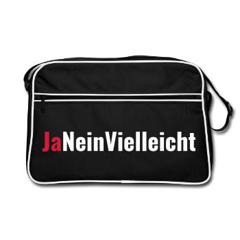 Proposal Engagement Bachelor Party Gift - Retro Bag - black/white - Front