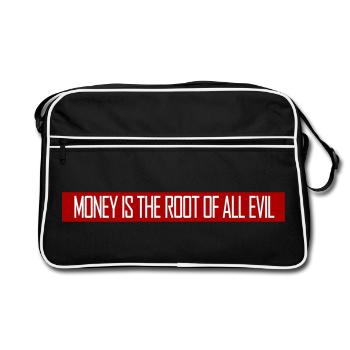 L’argent racine Capitalisme maléfique Cupidité Riches financiers - Sac Retro - noir/blanc - Devant