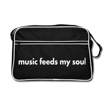 Music Feeds My Soul Spiritual Musician Melodic - Retro Bag - black/white - Front