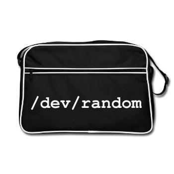 Linux random number generator - /dev/random - Retro Bag - black/white - Front