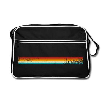 Retro Sunset Stripes - Retro Bag - black/white - Front