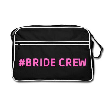 #Bride Crew Junggesellinnenabschied - Retro Tasche - Schwarz/Weiß - Vorne