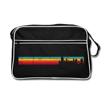Rétro Skyline Rayures Arc-en-ciel - Sac Retro - noir/blanc - Devant