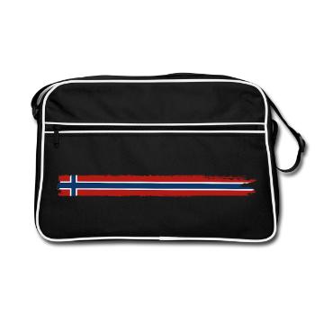 Norway Flag - Holiday Nature Gift - Retro Bag - black/white - Front