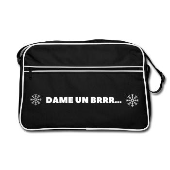 Lady et brrr snowflake reggaeton hiver drôle - Sac Retro - noir/blanc - Devant