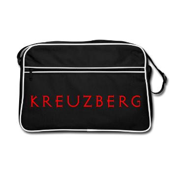 Berlin Kreuzberg Geschenk - Retro Tasche - Schwarz/Weiß - Vorne